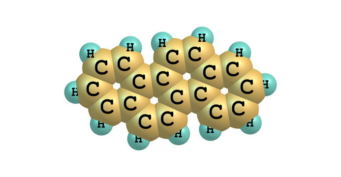 Chrysene molecular structure on white background