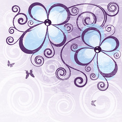 Abstract floral vintage illustration.