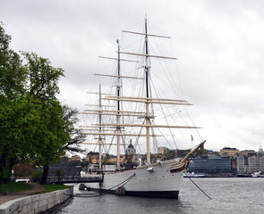 sailboat in the harbor, Stockholm, Scandinavia, Sweden, Europe