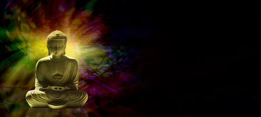 Fototapete Buddha Meditierender Buddha-Website-Bannerkopf