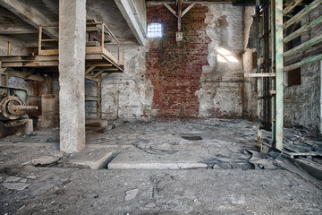 Fototapeta na wymiar Old, abandoned and forgotten brick factory
