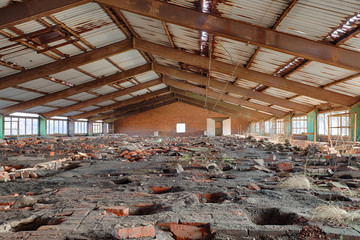 Old, abandoned and forgotten brick factory
