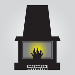 simple fireplace icon eps10