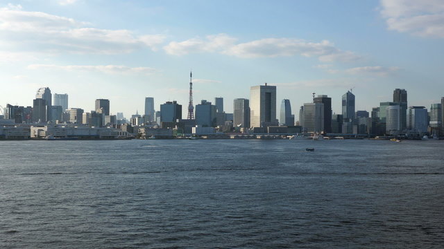 東京湾　東京タワーを望む　微速度撮影