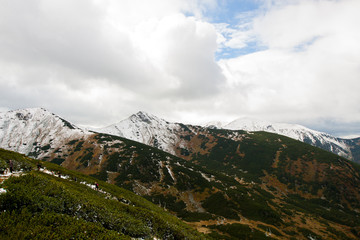 Fototapeta na wymiar Polish Tatra mountains in winter in snow
