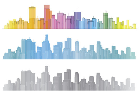 Vector colorful cities.