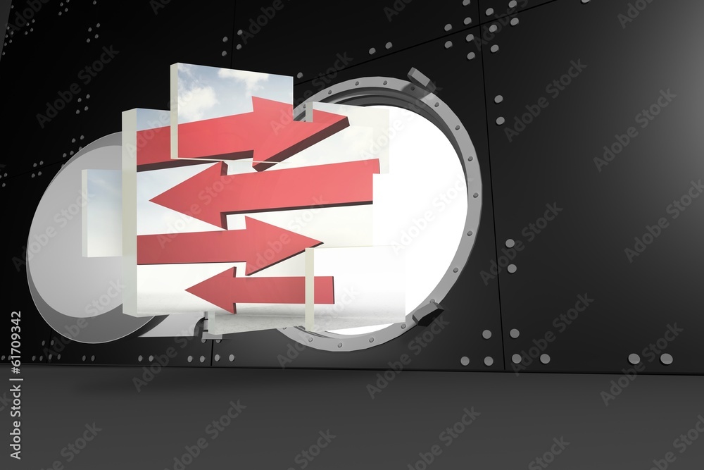 Poster Composite image of arrows on abstract screen