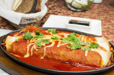 Mexican food restaurant on a white dish