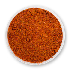 Heap ground paprika isolated on white background