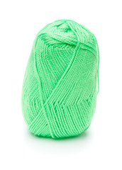 ball of green threads white background