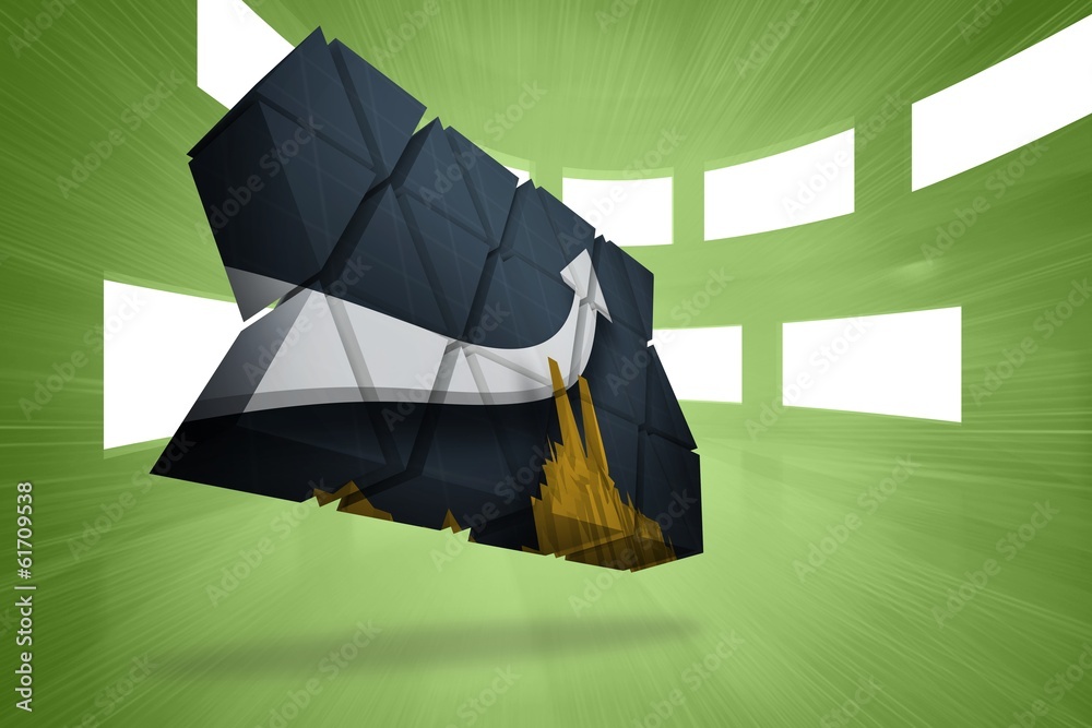 Poster Composite image of arrow on abstract screen