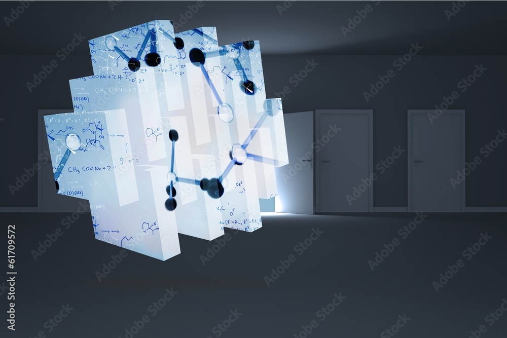 Poster Composite image of microscopic cells on abstract screen