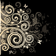 Abstract floral grunge illustration.