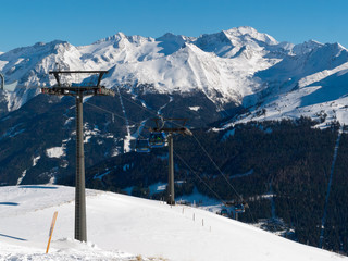 Skiing area in the Alps