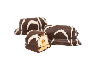 sweet cheese in chocolate isolated