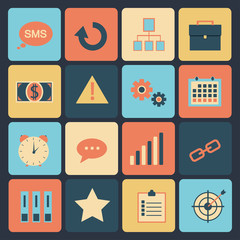 Flat set of modern vector icons .