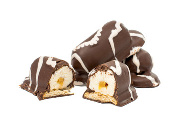 sweet cheese in chocolate isolated