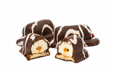 sweet cheese in chocolate isolated