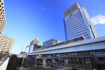 buildings and Yurikamome around Daiba