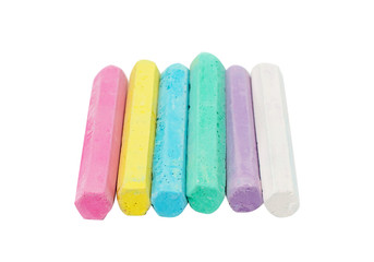 chalks in a variety of colors arranged