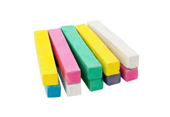 chalks in a variety of colors arranged