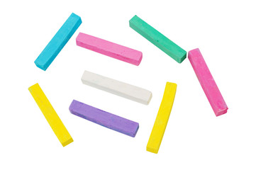 chalks in a variety of colors arranged