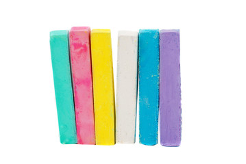 chalks in a variety of colors arranged