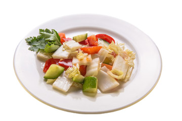 salad with fresh vegetables and choice