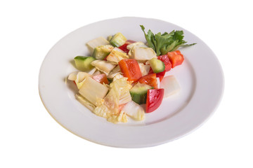 salad with fresh vegetables and choice