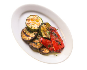 eggplant with red pepper grilled