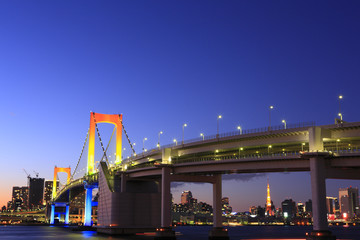 Night View of Rainbow Bridge
