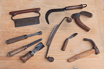 old wood carving tools