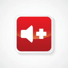 Obraz premium Very Useful Icon of Volume on Red Button. Eps.-10.