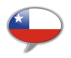 Chilean flag in a speech bubble.