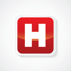 Very Useful Icon of hospital Sign on Red Button. Eps.-10.