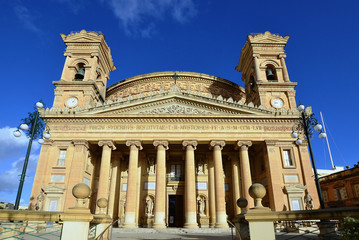 imposant building of Mosta cathedral,Malta