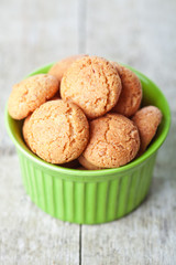 meringue almond cookies in bowl