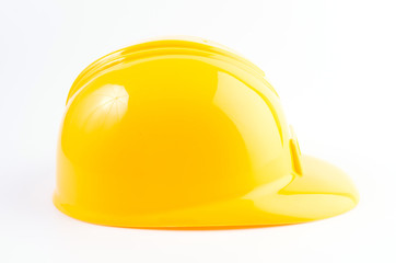 Yellow hard hat isolated on white background