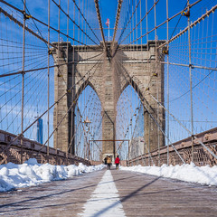 New York City Brooklyn Bridge in Manhattan