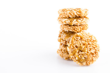 rice crust thai isolated white background