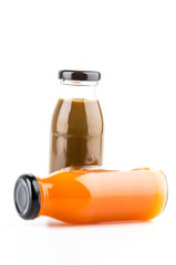 Vegetable juice bottle isolated white background