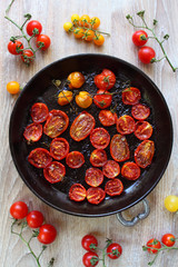cherry tomatoes baked with herbs and olive oil