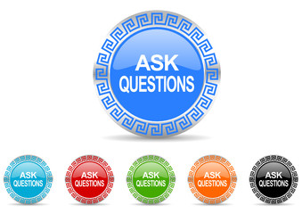 ask questions vector icon set