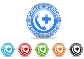 emergency call icon vector set