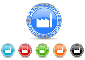 factory icon vector set