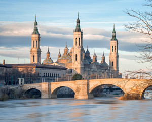 View of Basilica Pillar in Zaragoza , Spain.