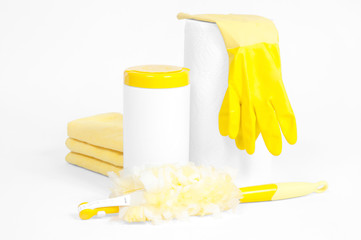 cleaning supplies yellow (stuff)