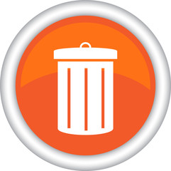 Красный векторный знак с изображением мусорки