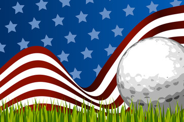 American golf background ball