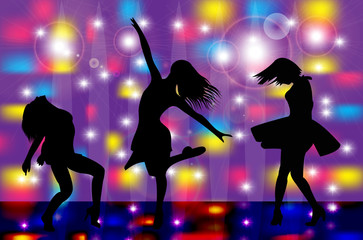 Obraz na płótnie Canvas girls dance in a club 6
